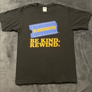 Port & Company vintage novelty tee Blockbuster Be Kind. Rewind. adult size small